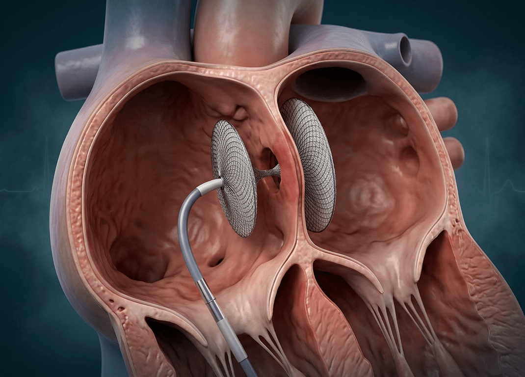 Double-disc occluder sealing an atrial septal defect between the heart's upper chambers